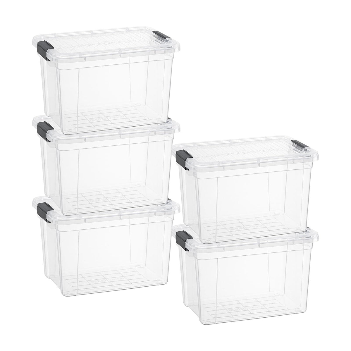 Superio Clear Plastic Storage Bins with Lid, 4.5 Quart Box, Organizing Containers, Stackable Plastic Tote for Home, Garage, Dorm, School, and Office