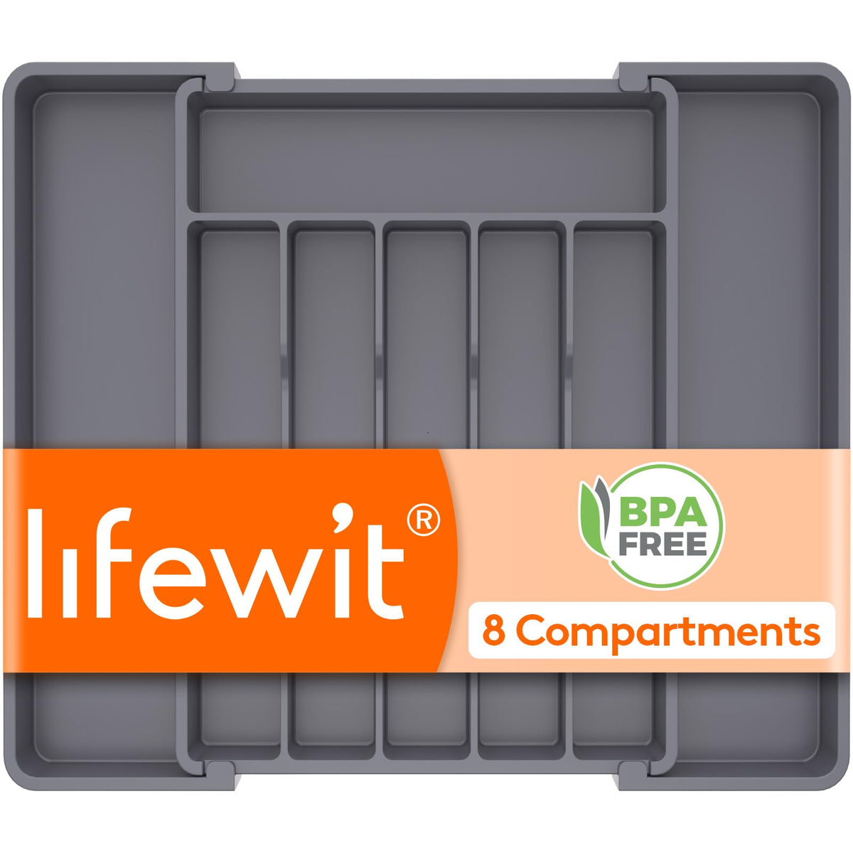 Lifewit Expandable Silverware Drawer Organizer, Kitchen Utensil Tray