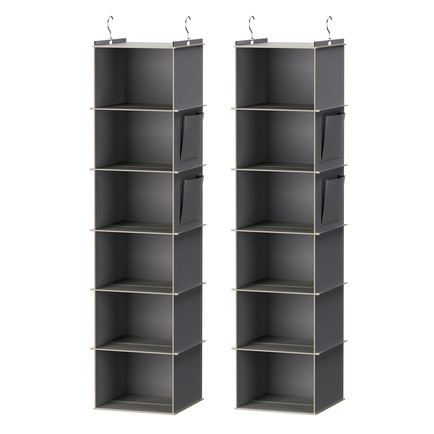 YOUDENOVA Hanging Closet Organizer and Storage, 6-Shelf, Grey