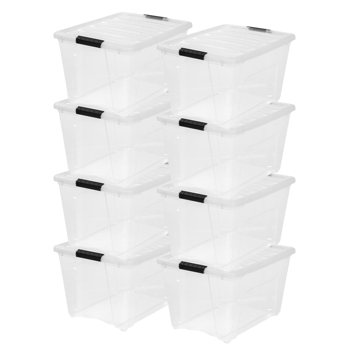 IRIS USA 4-Pack 13 Quart Storage Bins with Lids, Clear
