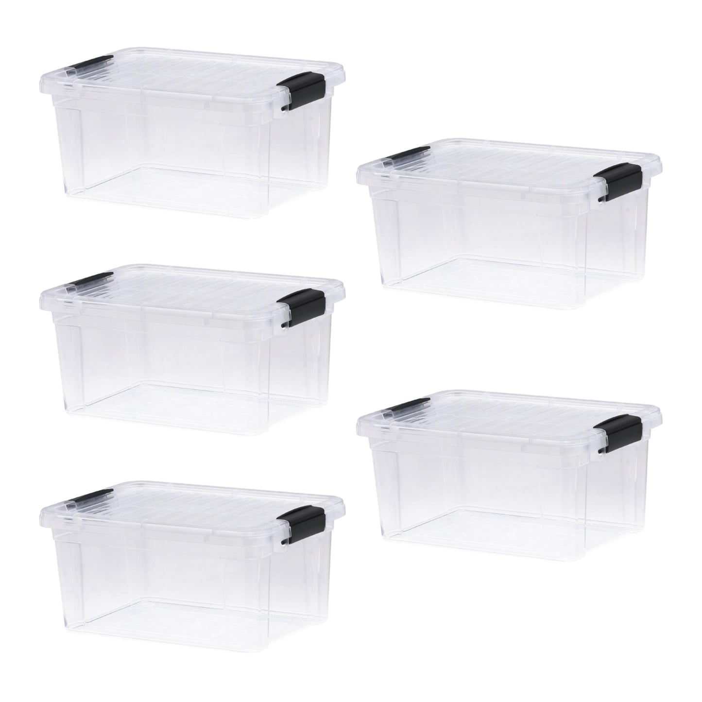 Superio 13.7 Quart Clear Plastic Storage Bin with Lid, Stackable Organizer Box, BPA-Free Storage Container for Home, Garage, School & Office, 1 Pack