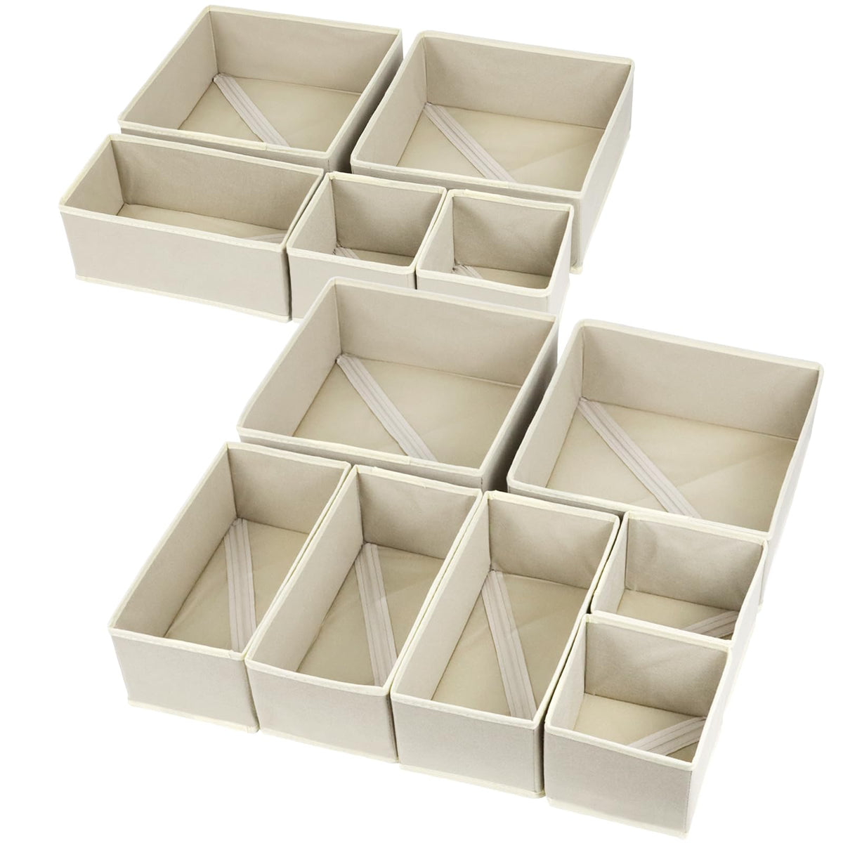 Fordonral 12 Pack Drawer Organizer Clothes, Foldable Fabric Dresser Organizer Closet Organizers and Storage Box for Underwear,Folded Clothes,Baby Clothing,Socks,Bra,Towels,Ties(12 Pack,Pink)