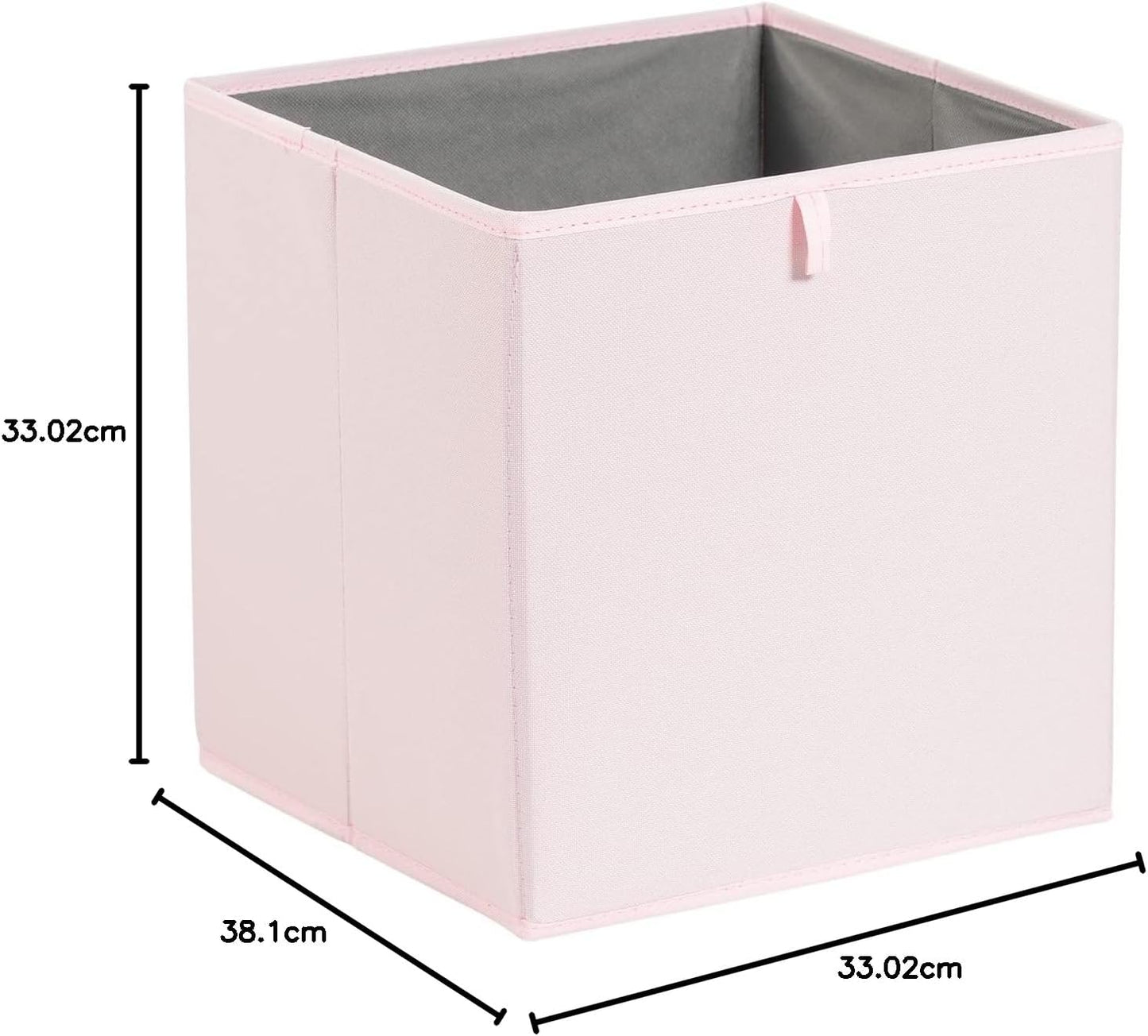 Amazon Basics Collapsible Cube Organizer Bins, Closet Storage Organizer Baskets for Shelves, Space-Saving, 13" x 15" x 13", Peony Pink, Pack of 6
