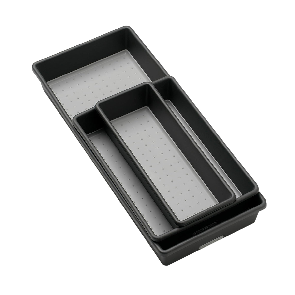 madesmart Classic 3 Bin Drawer Organizer Set, Granite