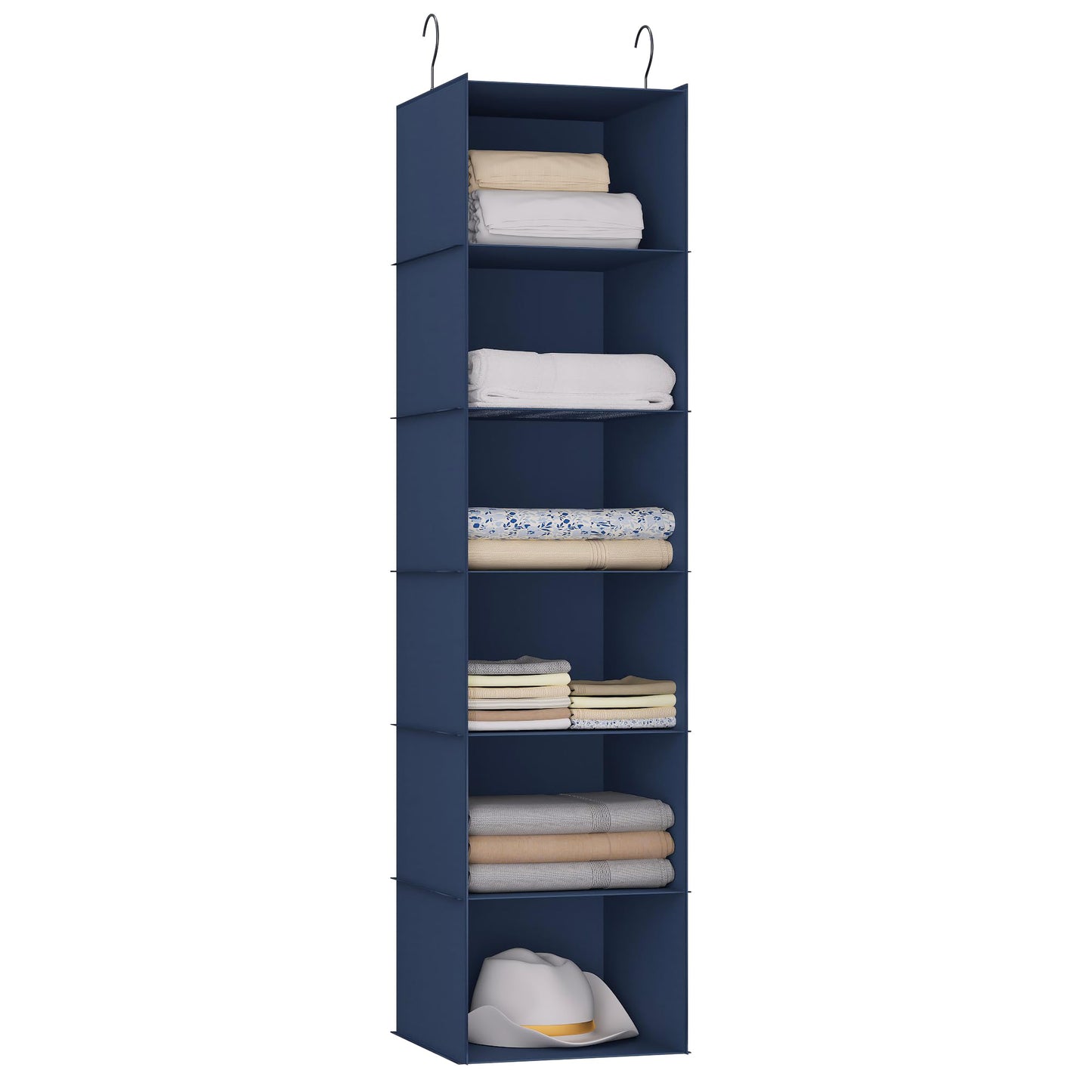 Hanging Closet Organizer 3-Shelf, Oxford Fabric Wardrobe Storage, Gray