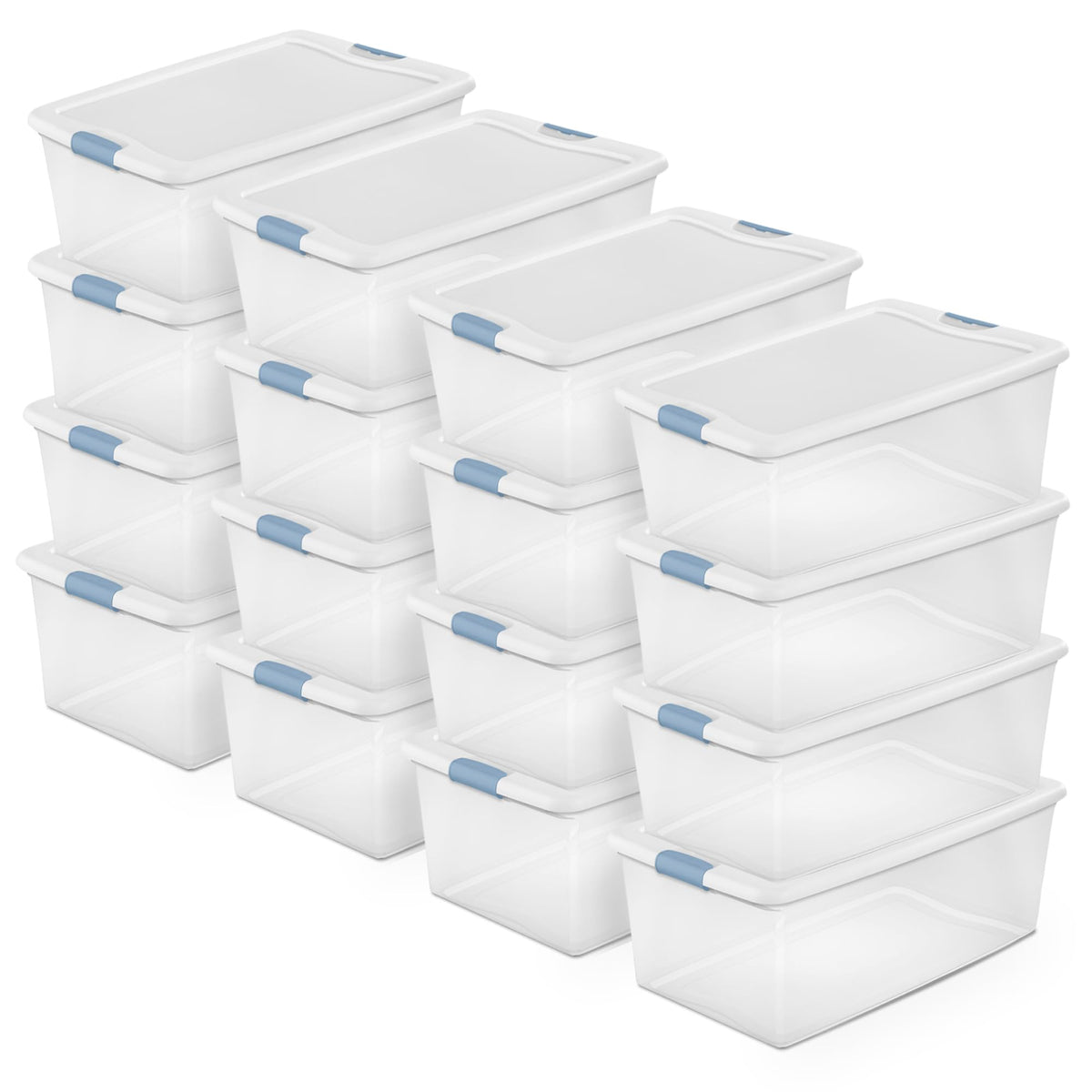 Sterilite Latching Box with Lids for Home and Office, 6 Quart, 12-Pack