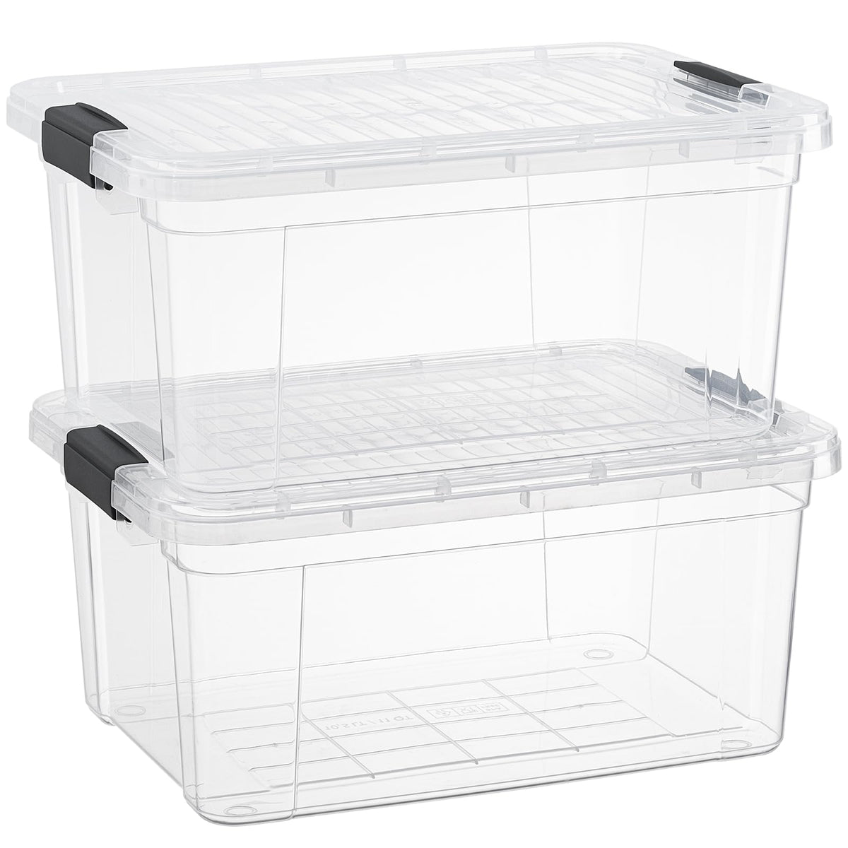 Superio 13.7 Quart Clear Plastic Storage Bin with Lid, Stackable Organizer Box, BPA-Free Storage Container for Home, Garage, School & Office, 1 Pack
