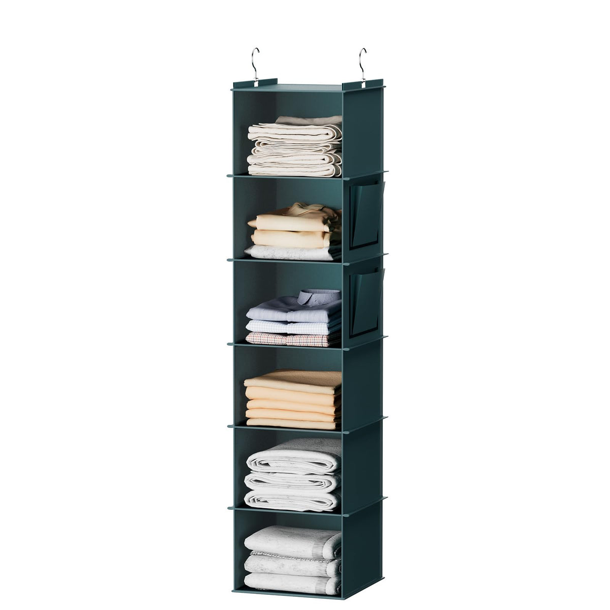 YOUDENOVA Hanging Closet Organizer and Storage, 6-Shelf, Grey