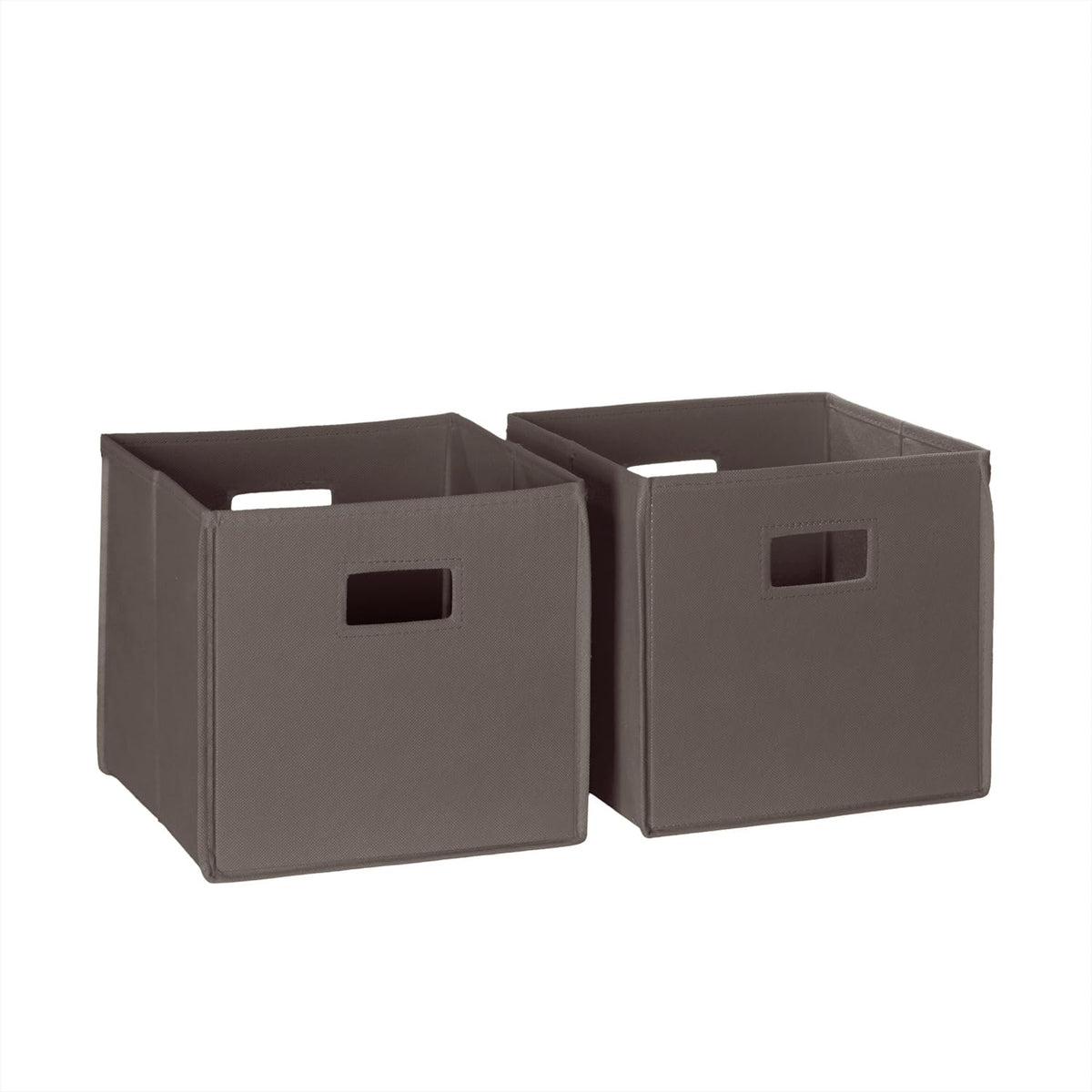 RiverRidge Folding Storage Bins - 2-pack of 10in Tall Taupe Cubes