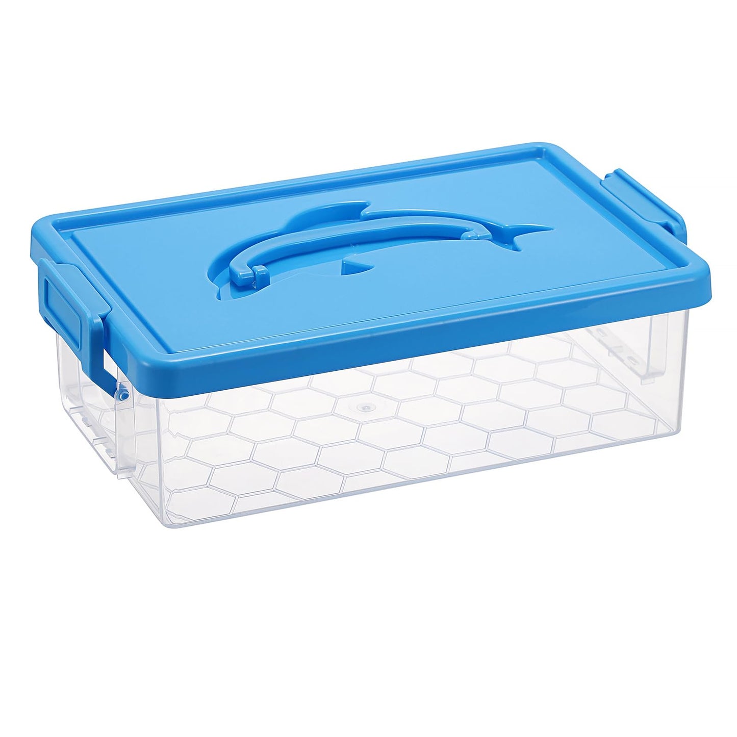 BTSKY 1-Pack Clear Small Plastic Storage Box with Lid - 9″x5.5″x2.8″, Pink