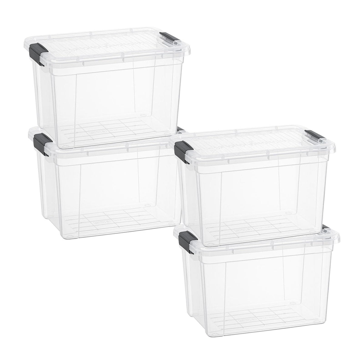 Superio Clear Plastic Storage Bins with Lid, 4.5 Quart Box, Organizing Containers, Stackable Plastic Tote for Home, Garage, Dorm, School, and Office