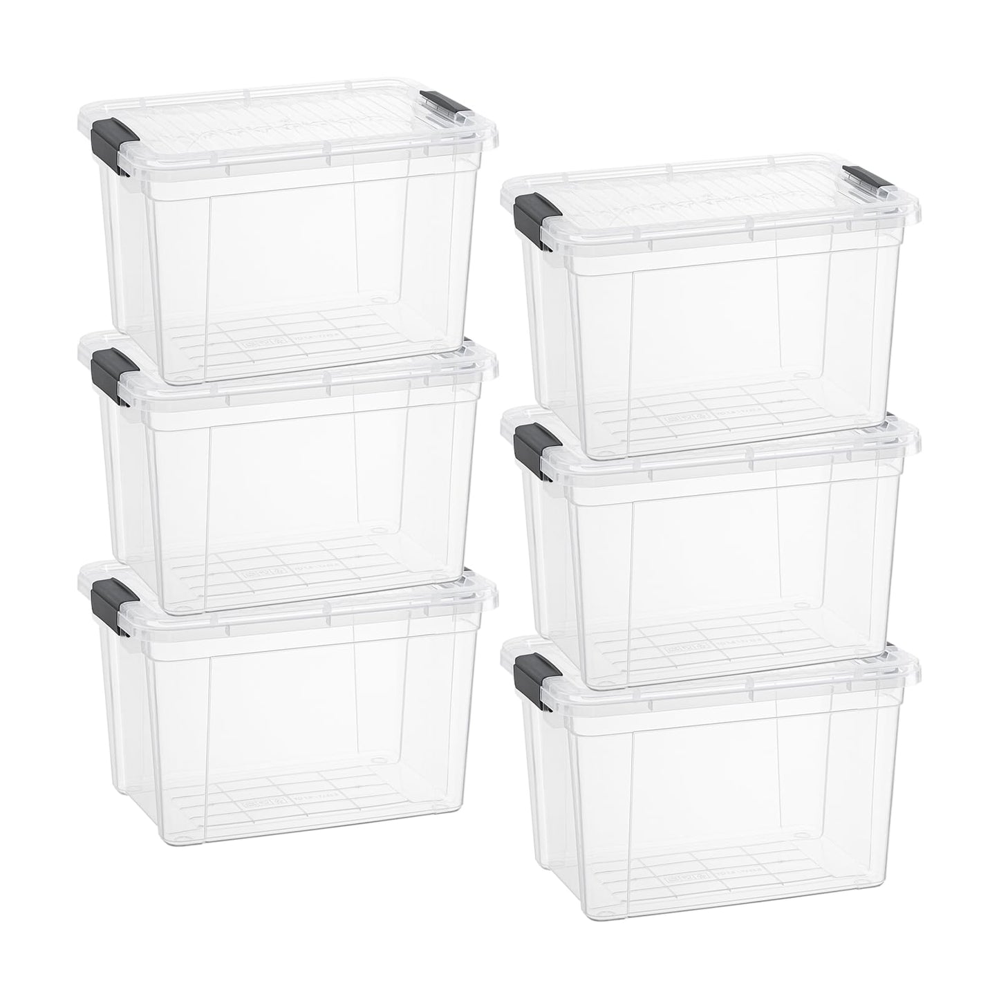 Superio Clear Plastic Storage Bins with Lid, 4.5 Quart Box, Organizing Containers, Stackable Plastic Tote for Home, Garage, Dorm, School, and Office