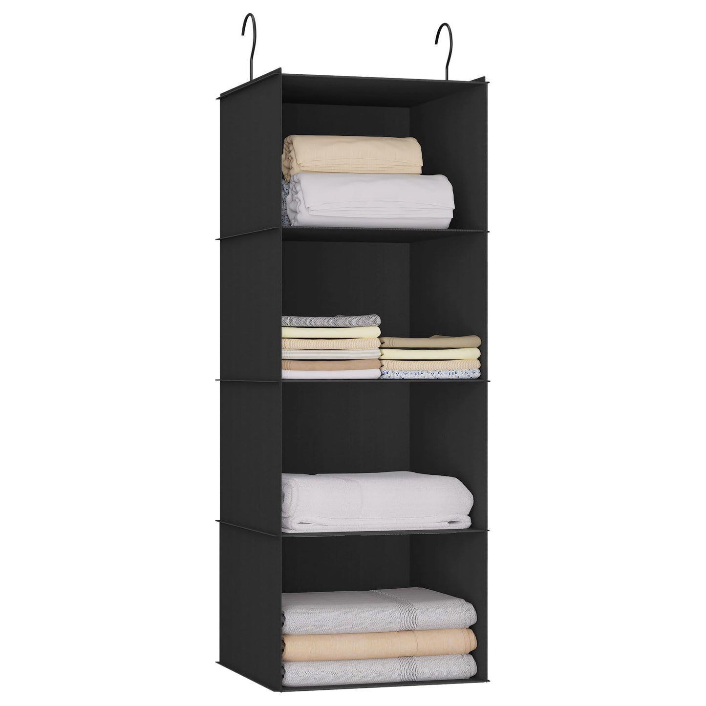 Hanging Closet Organizer 3-Shelf, Oxford Fabric Wardrobe Storage, Gray