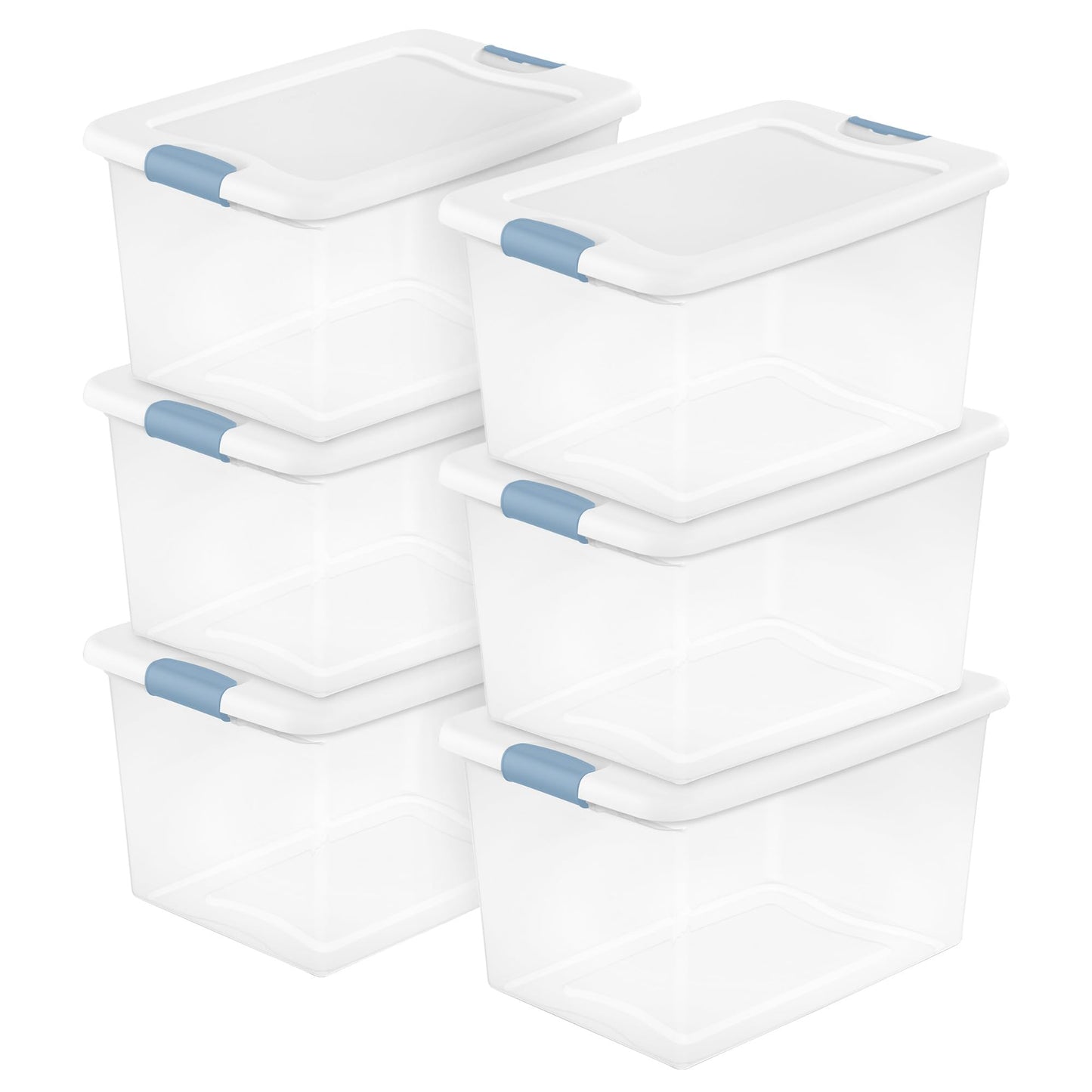 Sterilite Latching Box with Lids for Home and Office, 6 Quart, 12-Pack