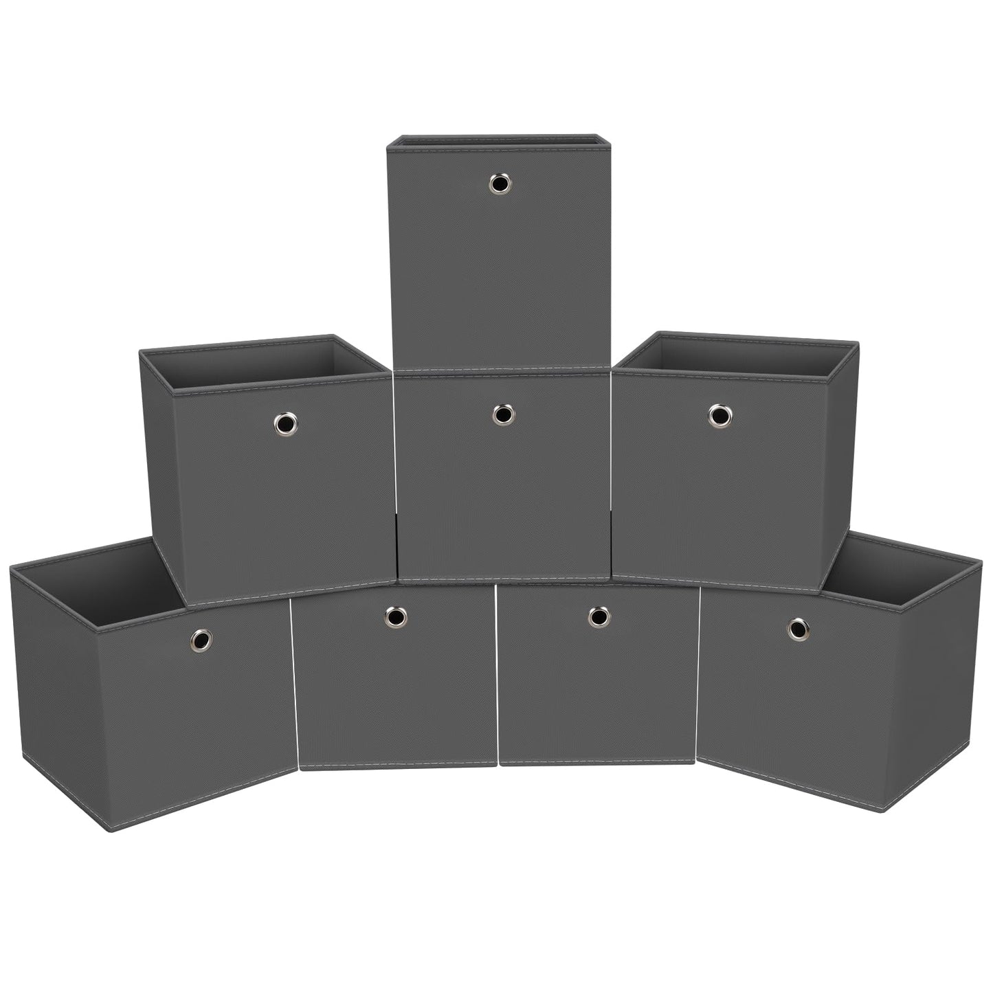 Black Foldable Storage Cubes Bins ,11 Inch Cloth Storage Cube Fabric Storage Box Cubes Organizer Baskets with Handles for Home Organizer Set of 3 (Black)