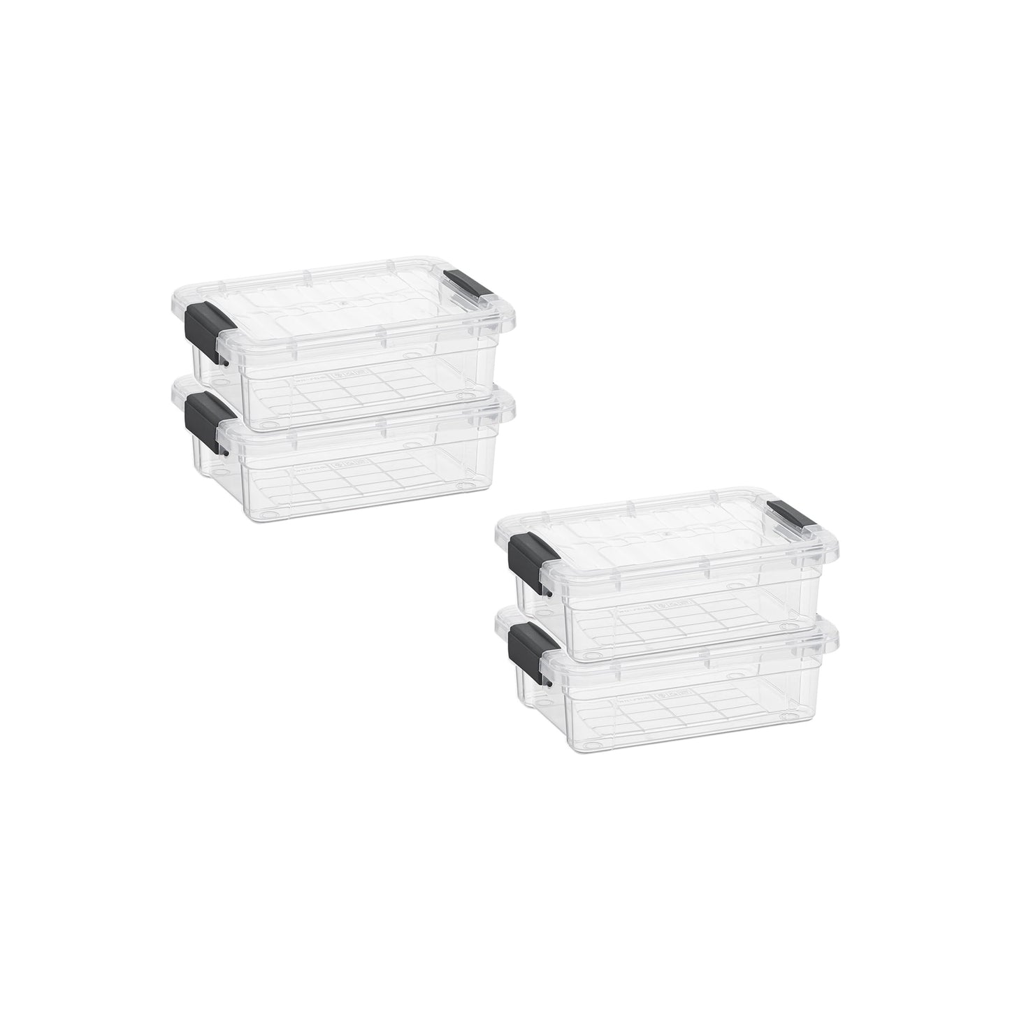 Superio Clear Plastic Storage Bins with Lid, 4.5 Quart Box, Organizing Containers, Stackable Plastic Tote for Home, Garage, Dorm, School, and Office