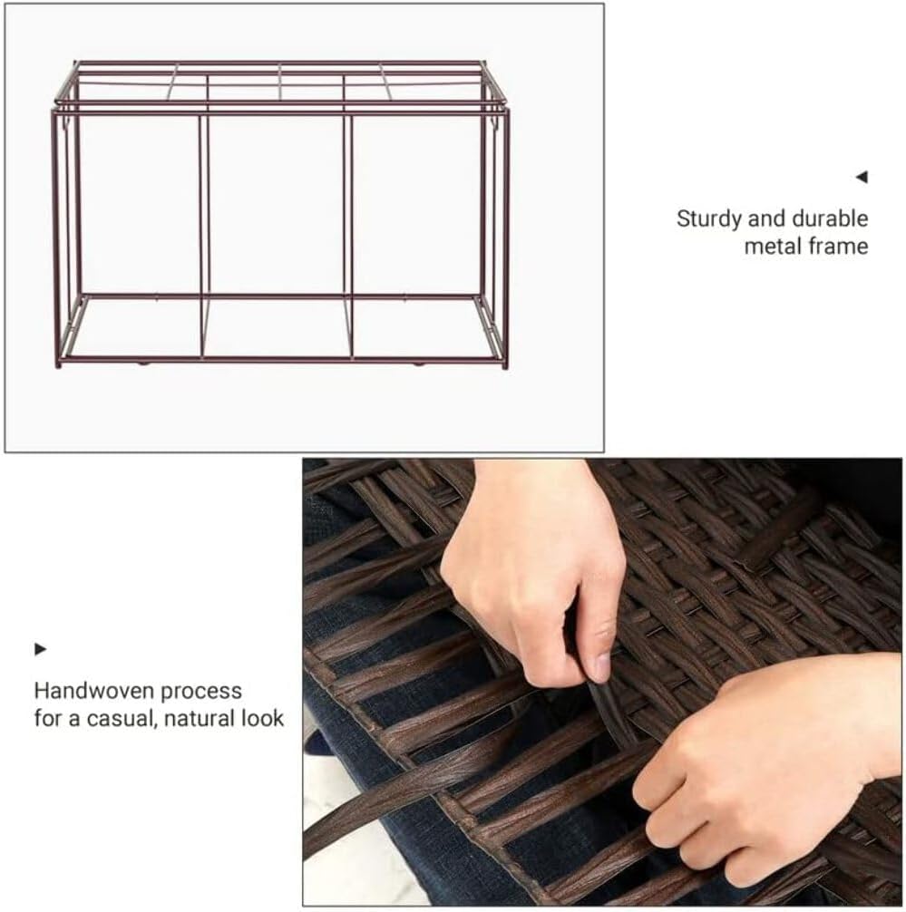 SONGMICS Woven Storage Basket with Lid, 42.3 Gallon (160L), Foldable
