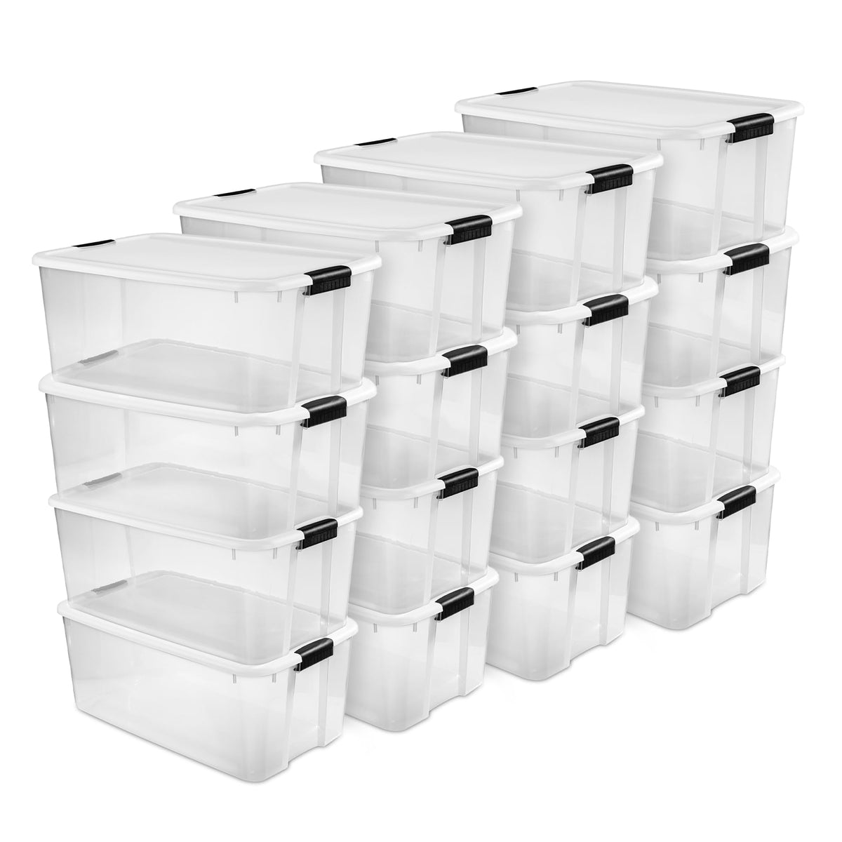 Sterilite Ultra Latch Box with Lids for Home and Office, 18 Quart, 6-Pack