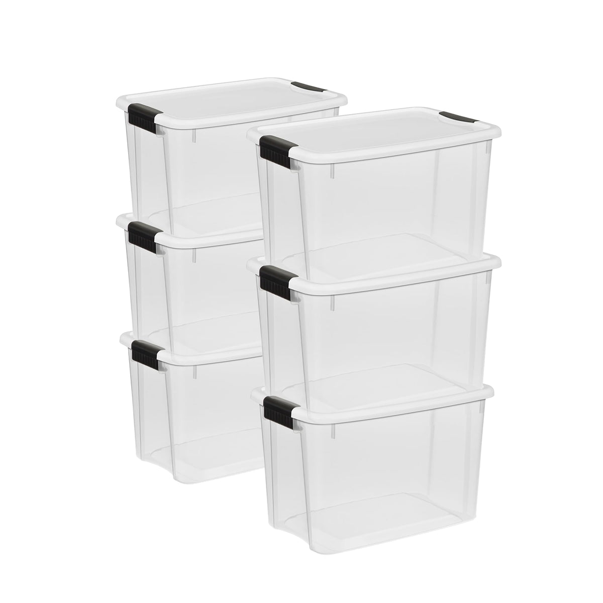 Sterilite Ultra Latch Box with Lids for Home and Office, 18 Quart, 6-Pack