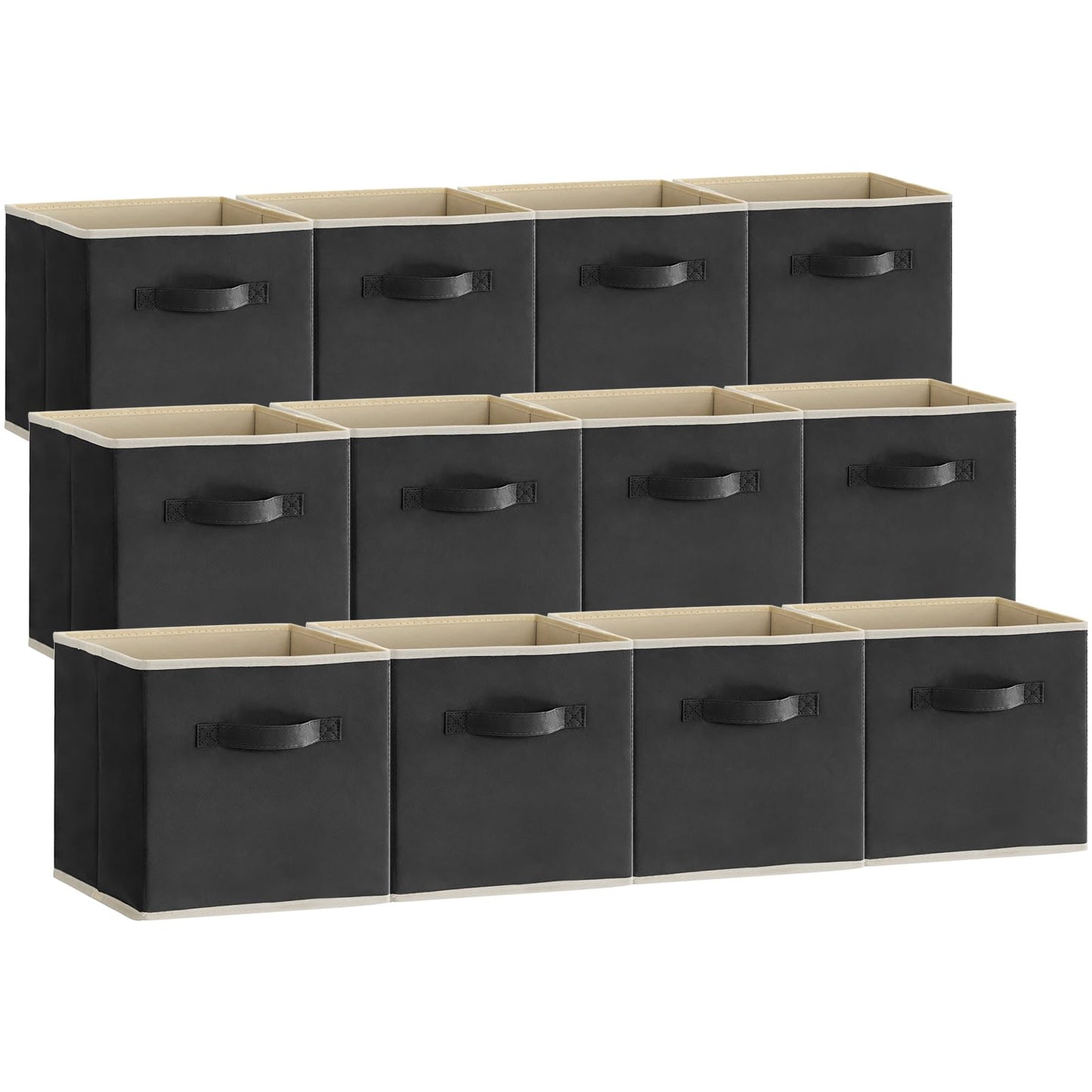 Lifewit Storage Cubes, 11 Inch Organizer Bins, 18L Gray, 12 Packs