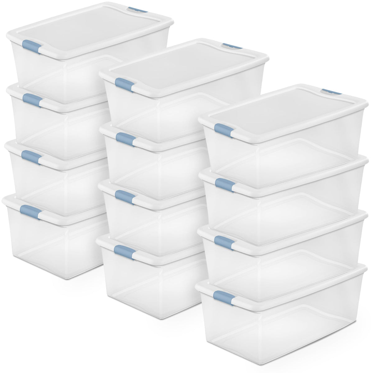 Sterilite Latching Box with Lids for Home and Office, 6 Quart, 12-Pack