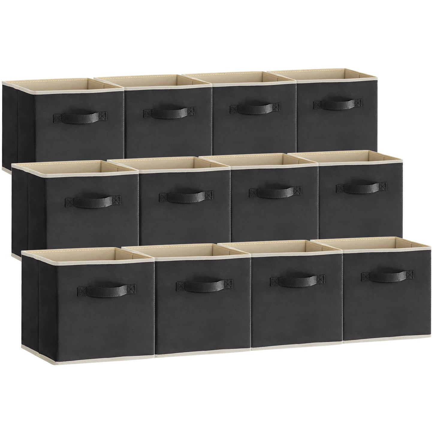 Lifewit Storage Cubes, 11 Inch Organizer Bins, 18L Gray, 12 Packs