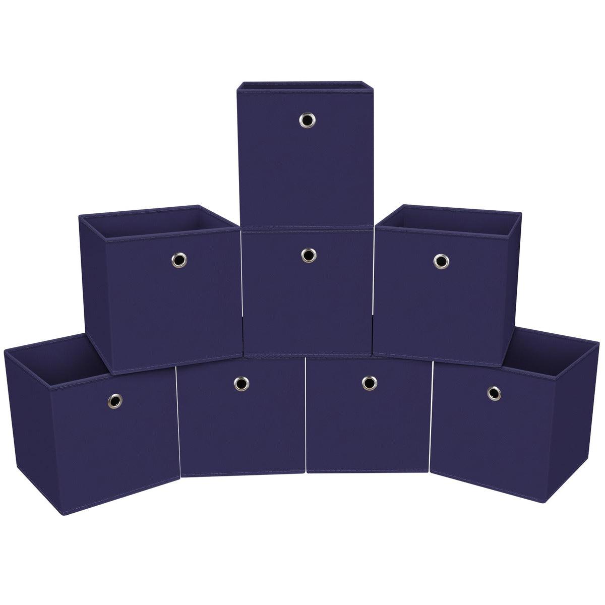 Black Foldable Storage Cubes Bins ,11 Inch Cloth Storage Cube Fabric Storage Box Cubes Organizer Baskets with Handles for Home Organizer Set of 3 (Black)