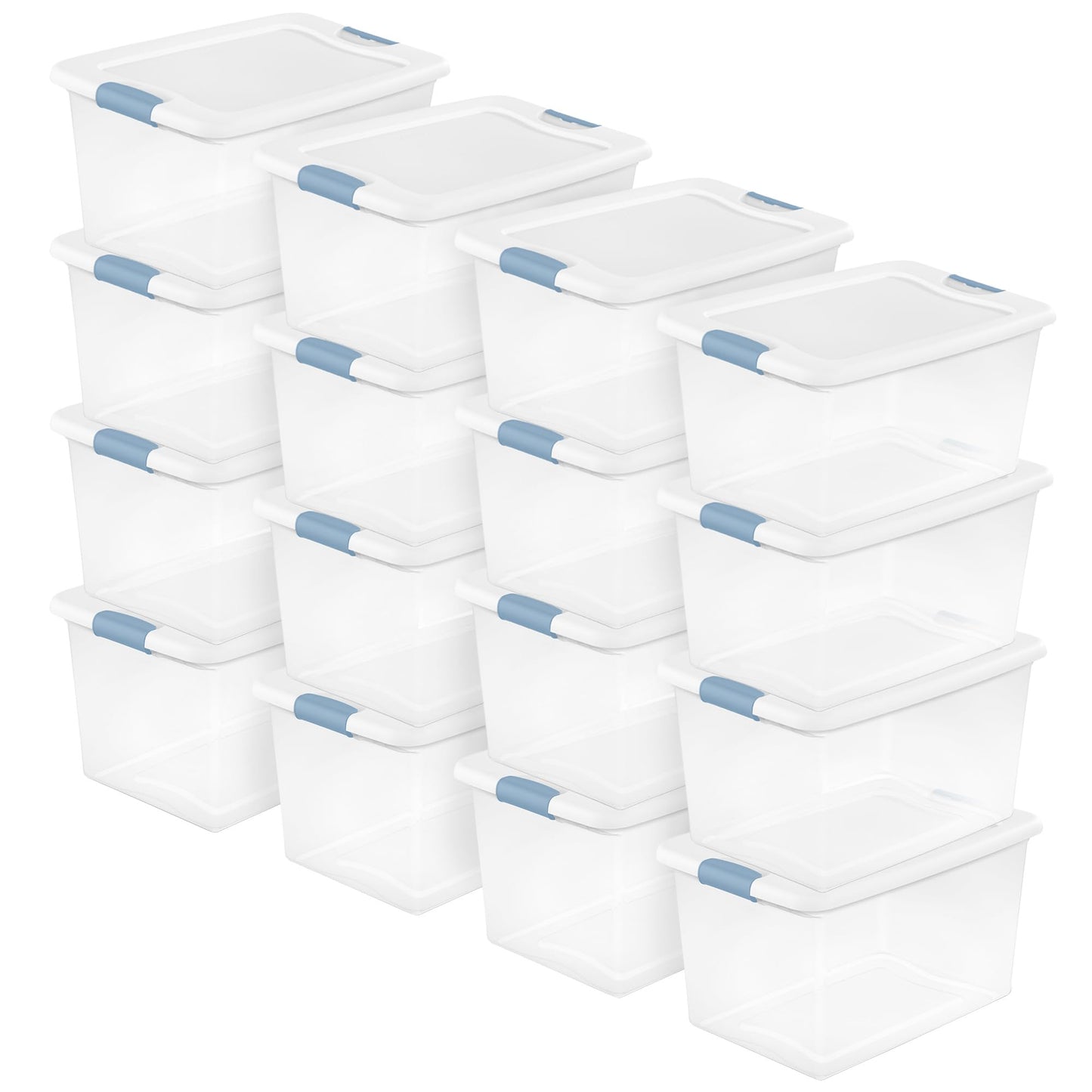 Sterilite Latching Box with Lids for Home and Office, 6 Quart, 12-Pack