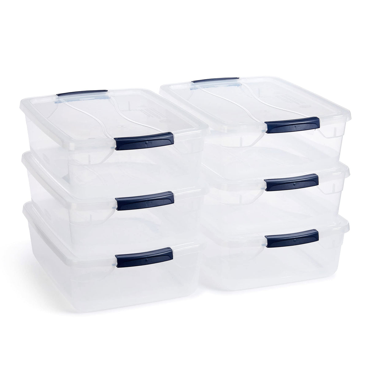 Rubbermaid Cleverstore 17 Quart Clear Latching Waterproof Stackable Airtight Storage Containers with Durable Latching Lids (6 Pack)