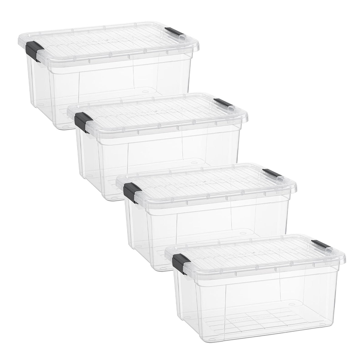 Superio 13.7 Quart Clear Plastic Storage Bin with Lid, Stackable Organizer Box, BPA-Free Storage Container for Home, Garage, School & Office, 1 Pack