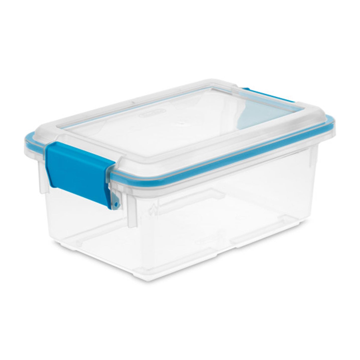 Sterilite 80 Qt Gasket Box, Stackable Storage Bin with Latching Lid and Tight Seal, Plastic Container to Organize Basement, Clear Base and Lid, 1-Pack