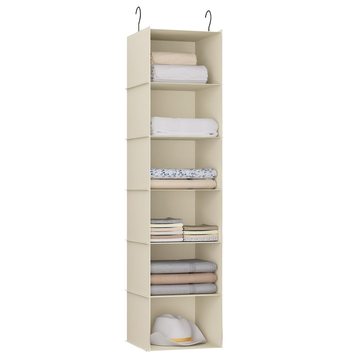 Hanging Closet Organizer 3-Shelf, Oxford Fabric Wardrobe Storage, Gray