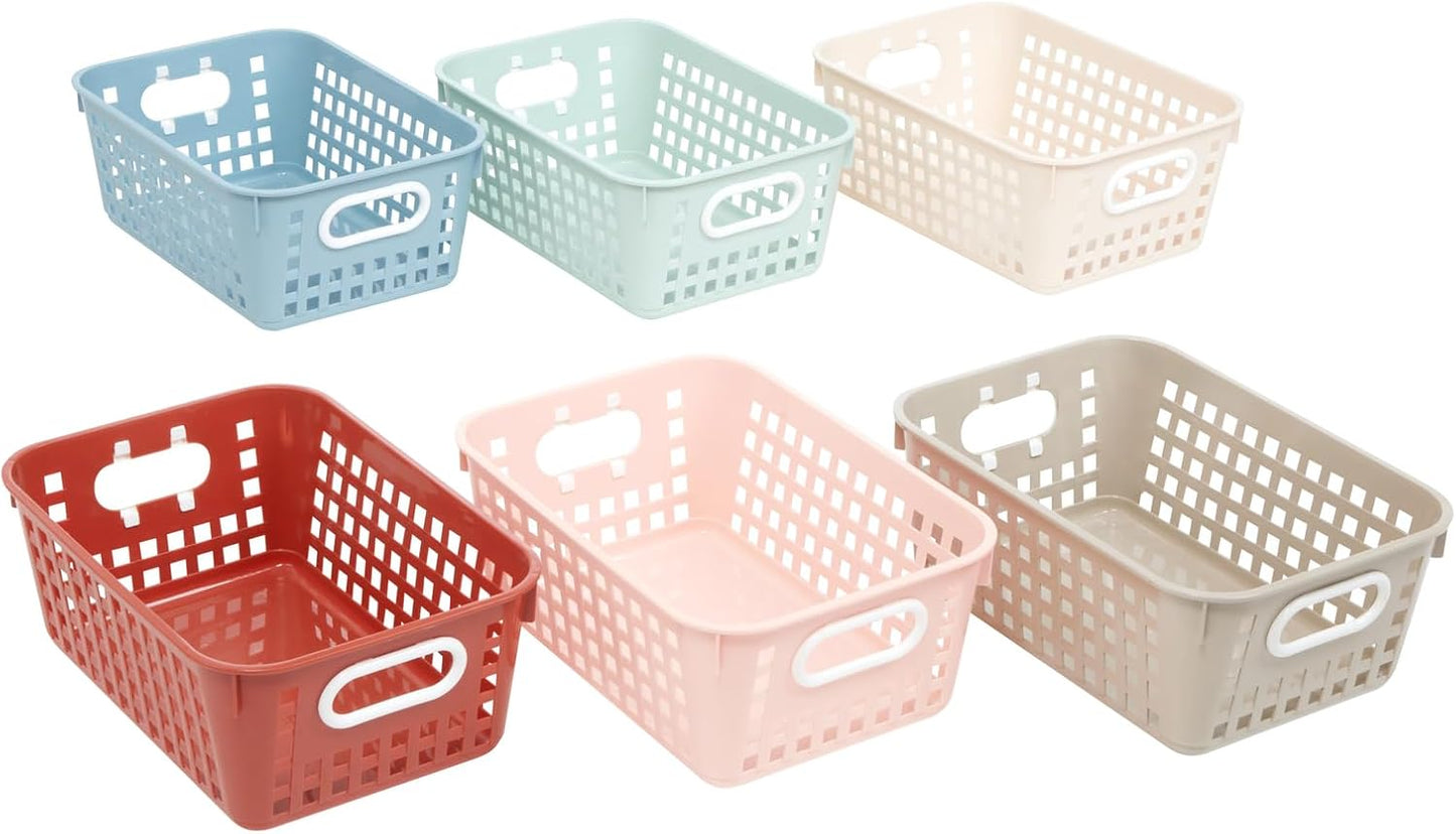 Really Good Stuff Medium Plastic Book Baskets, 11" by 7.5" by 4.5", 6-Pack