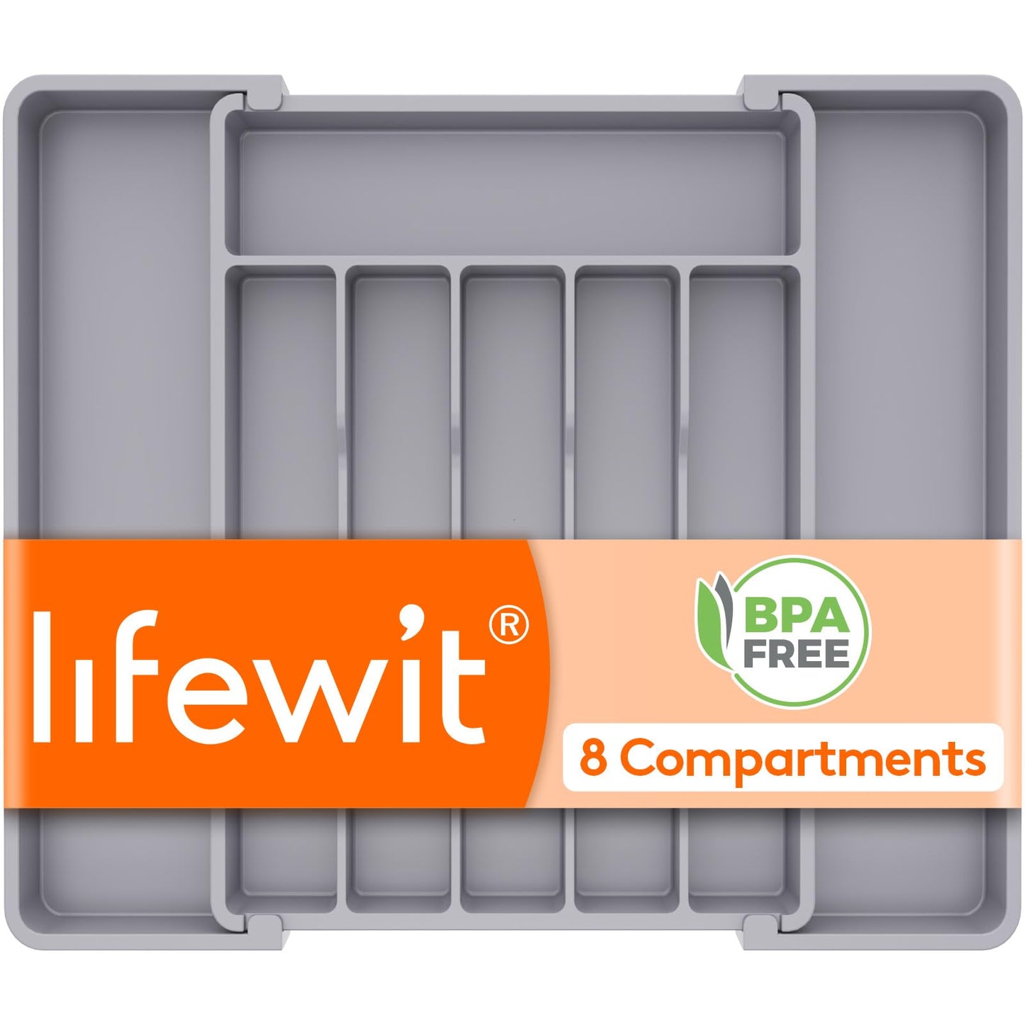 Lifewit Expandable Silverware Drawer Organizer, Kitchen Utensil Tray