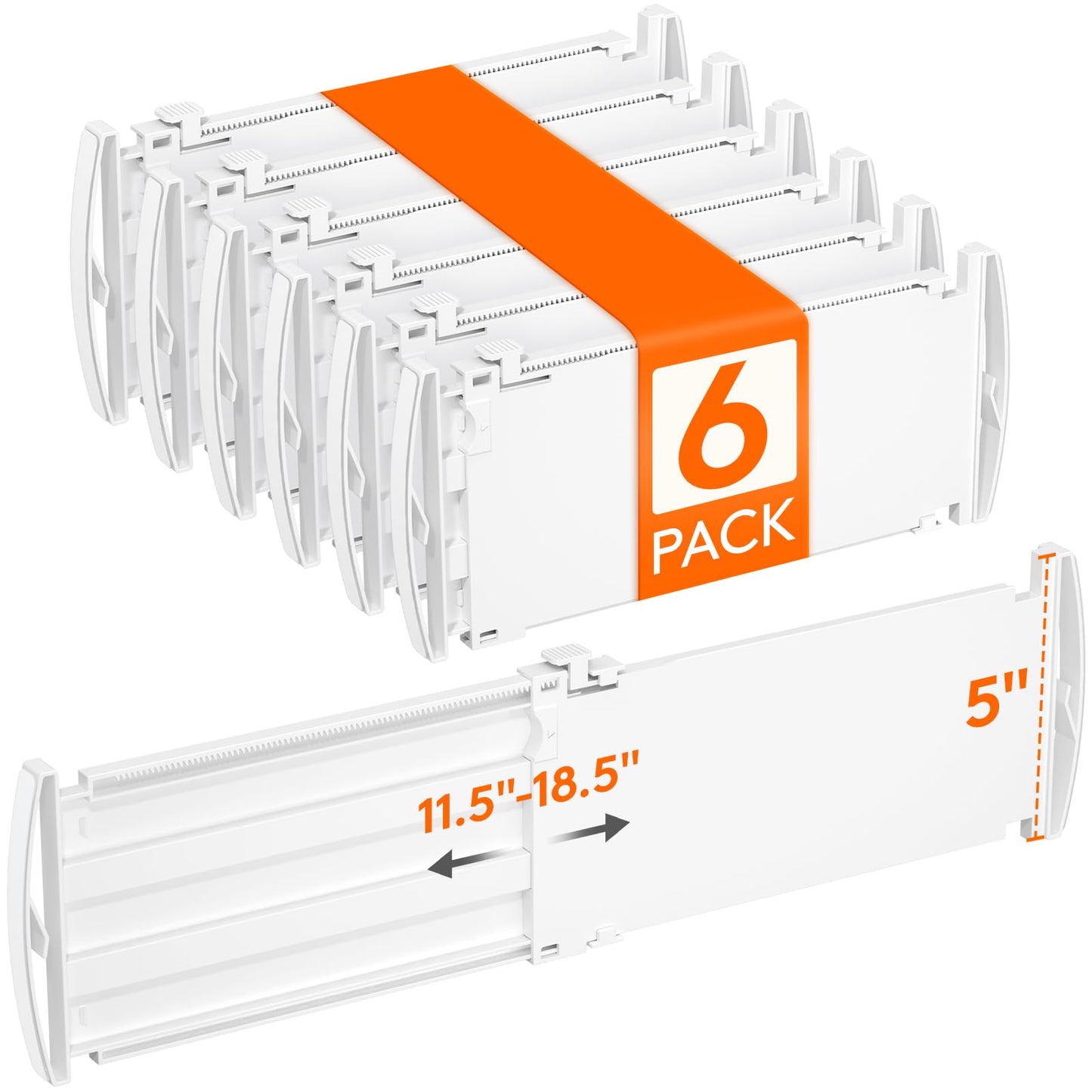 Lifewit 3.2" High Drawer Dividers for Clothes, Adjustable Drawer Organizers