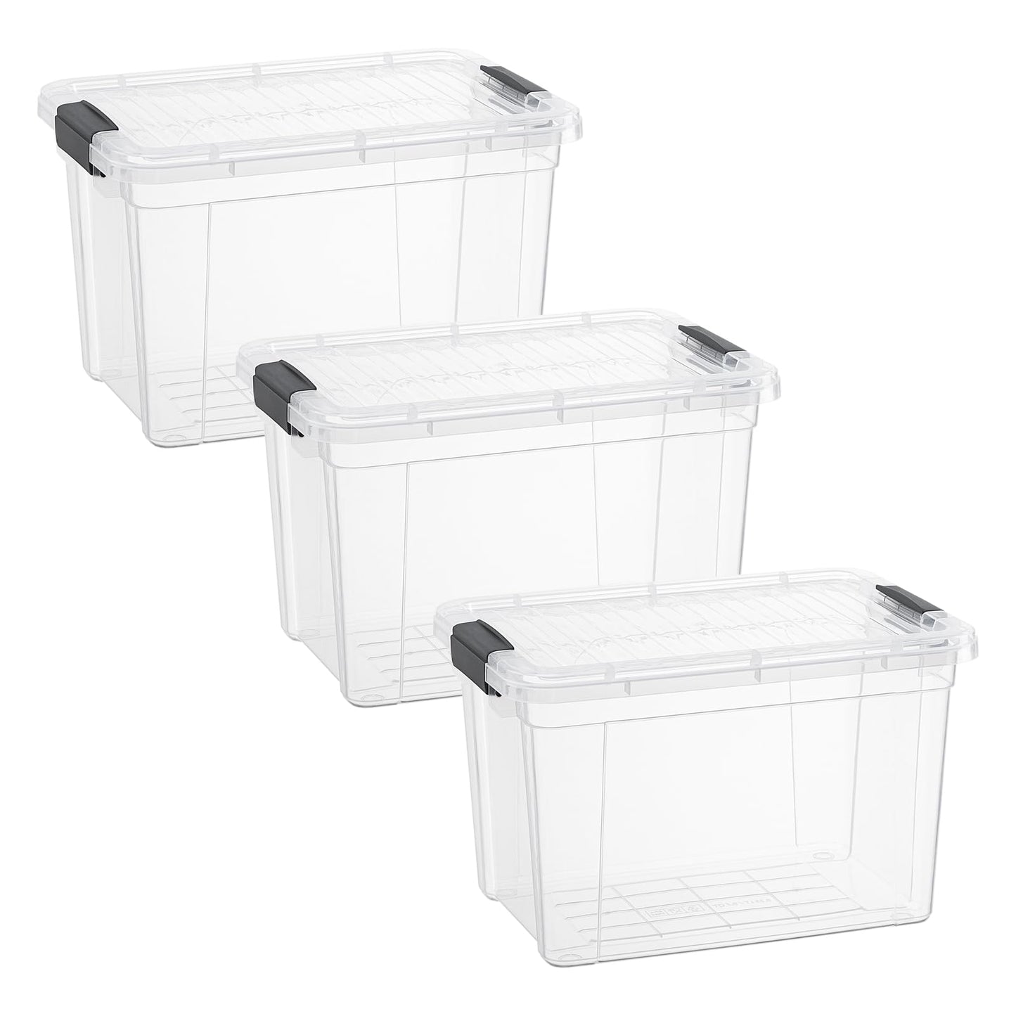 Superio 13.7 Quart Clear Plastic Storage Bin with Lid, Stackable Organizer Box, BPA-Free Storage Container for Home, Garage, School & Office, 1 Pack
