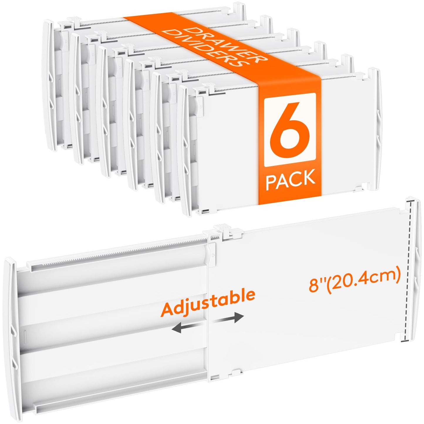 Lifewit 3.2" High Drawer Dividers for Clothes, Adjustable Drawer Organizers