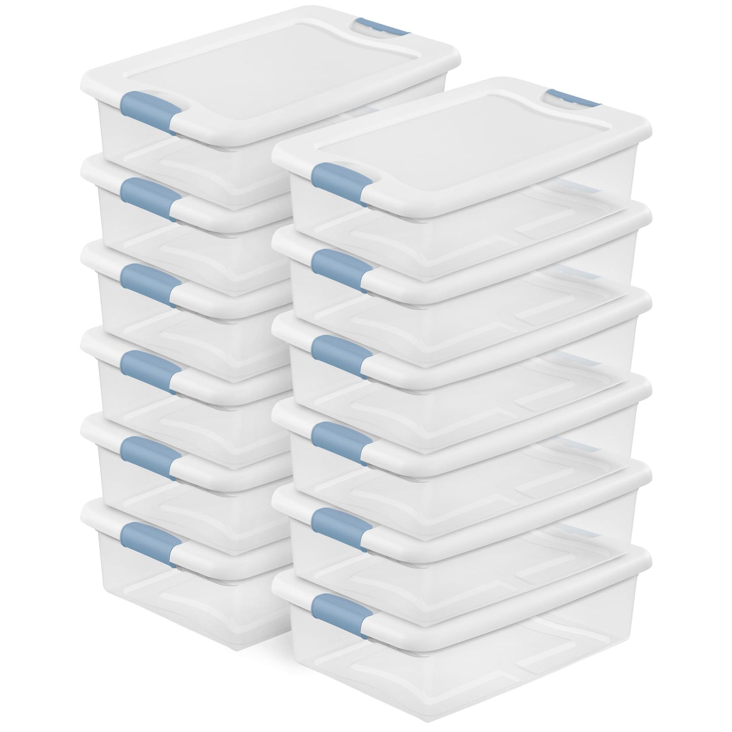 Sterilite Latching Box with Lids for Home and Office, 6 Quart, 12-Pack