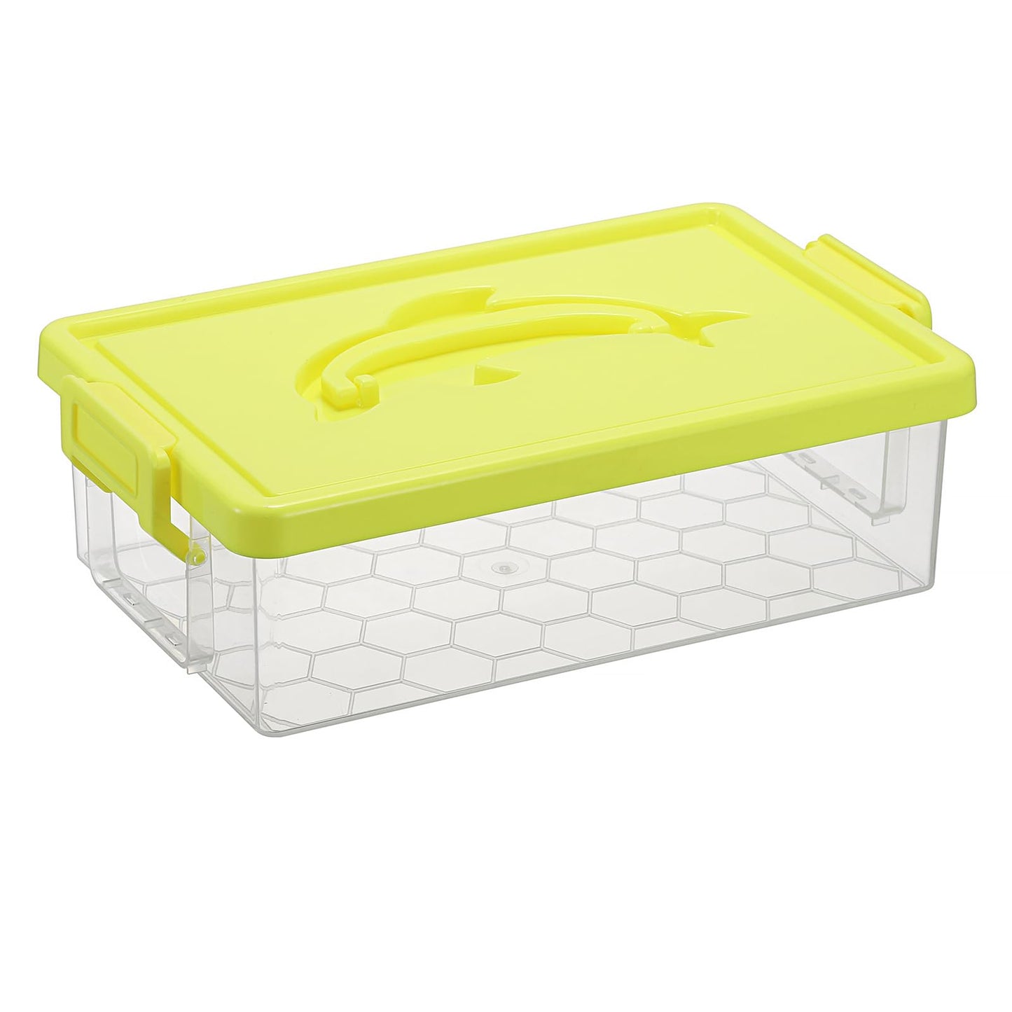 BTSKY 1-Pack Clear Small Plastic Storage Box with Lid - 9″x5.5″x2.8″, Pink