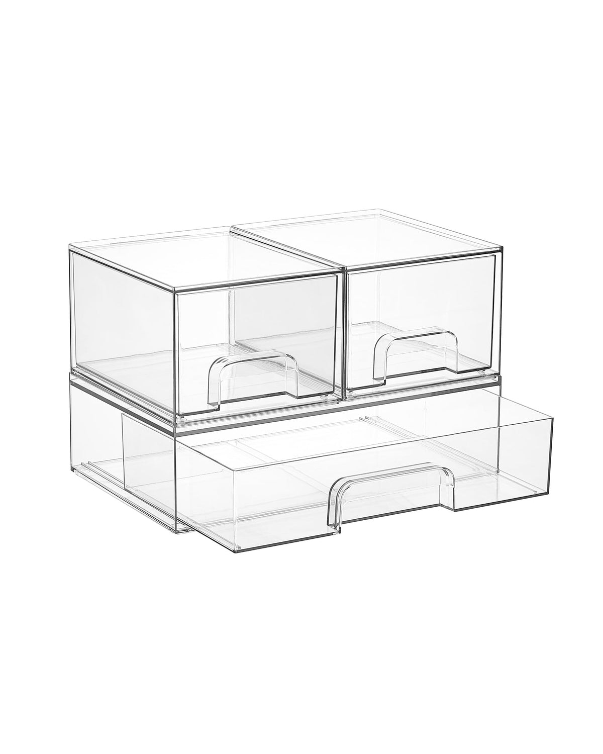Vtopmart Clear Stackable Storage Drawers Set of 5, Plastic Organizer Bins
