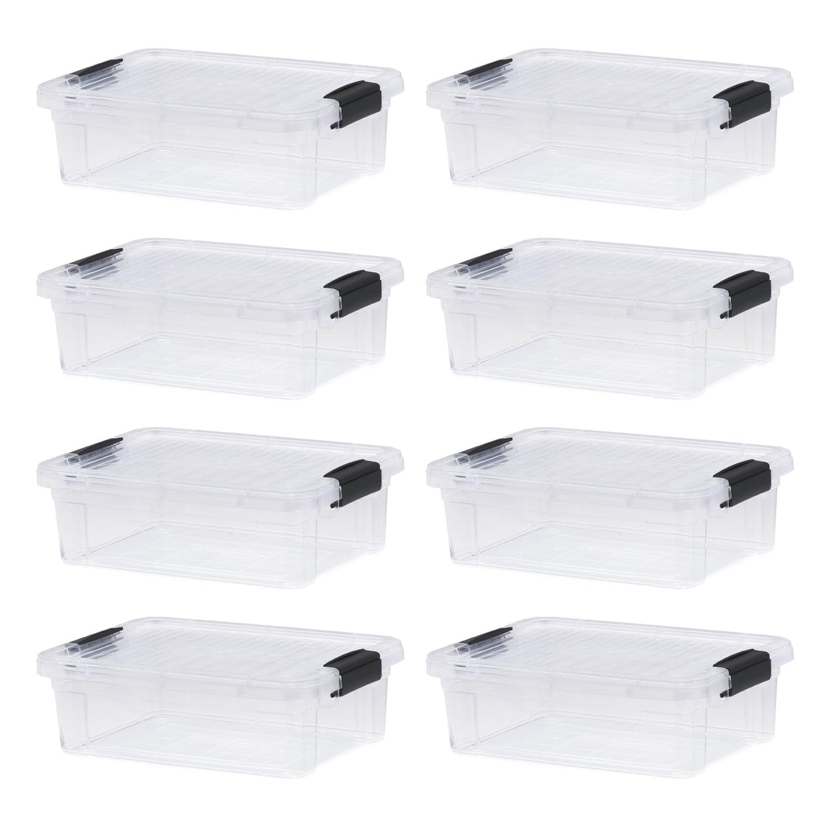 Superio Clear Plastic Storage Bins with Lid, 4.5 Quart Box, Organizing Containers, Stackable Plastic Tote for Home, Garage, Dorm, School, and Office