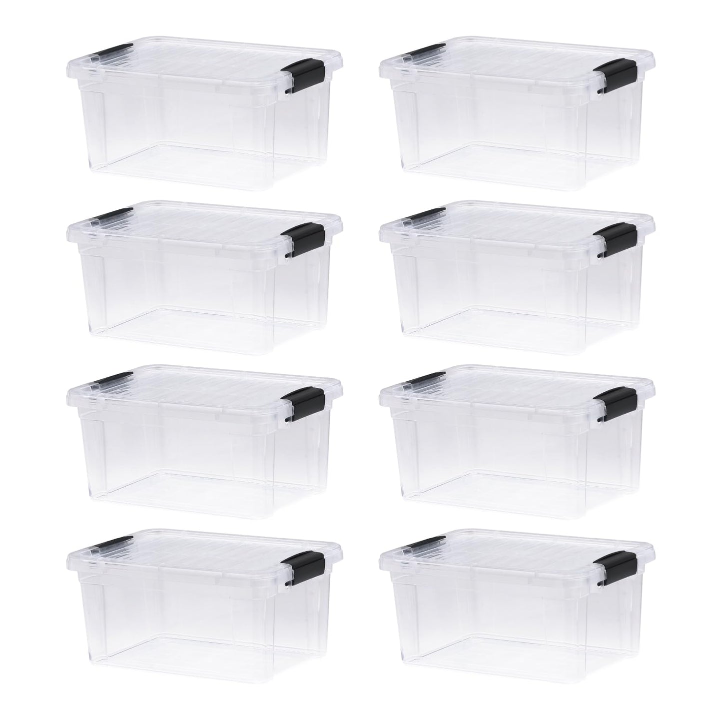 Superio Clear Plastic Storage Bins with Lid, 4.5 Quart Box, Organizing Containers, Stackable Plastic Tote for Home, Garage, Dorm, School, and Office
