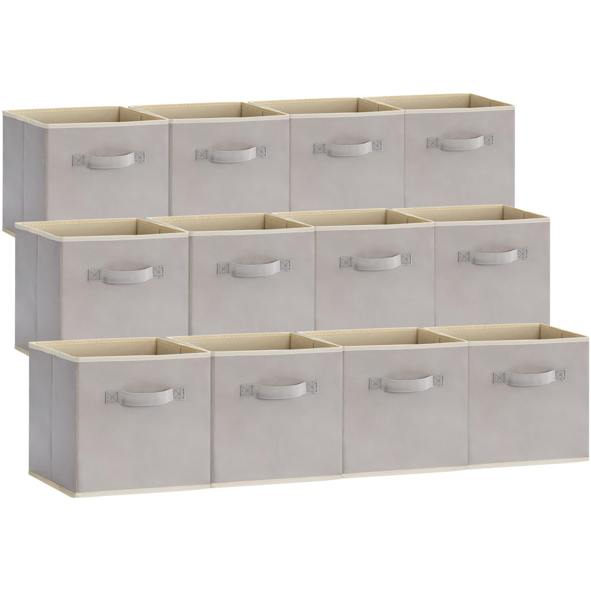 Lifewit Storage Cubes, 11 Inch Organizer Bins, 18L Gray, 12 Packs
