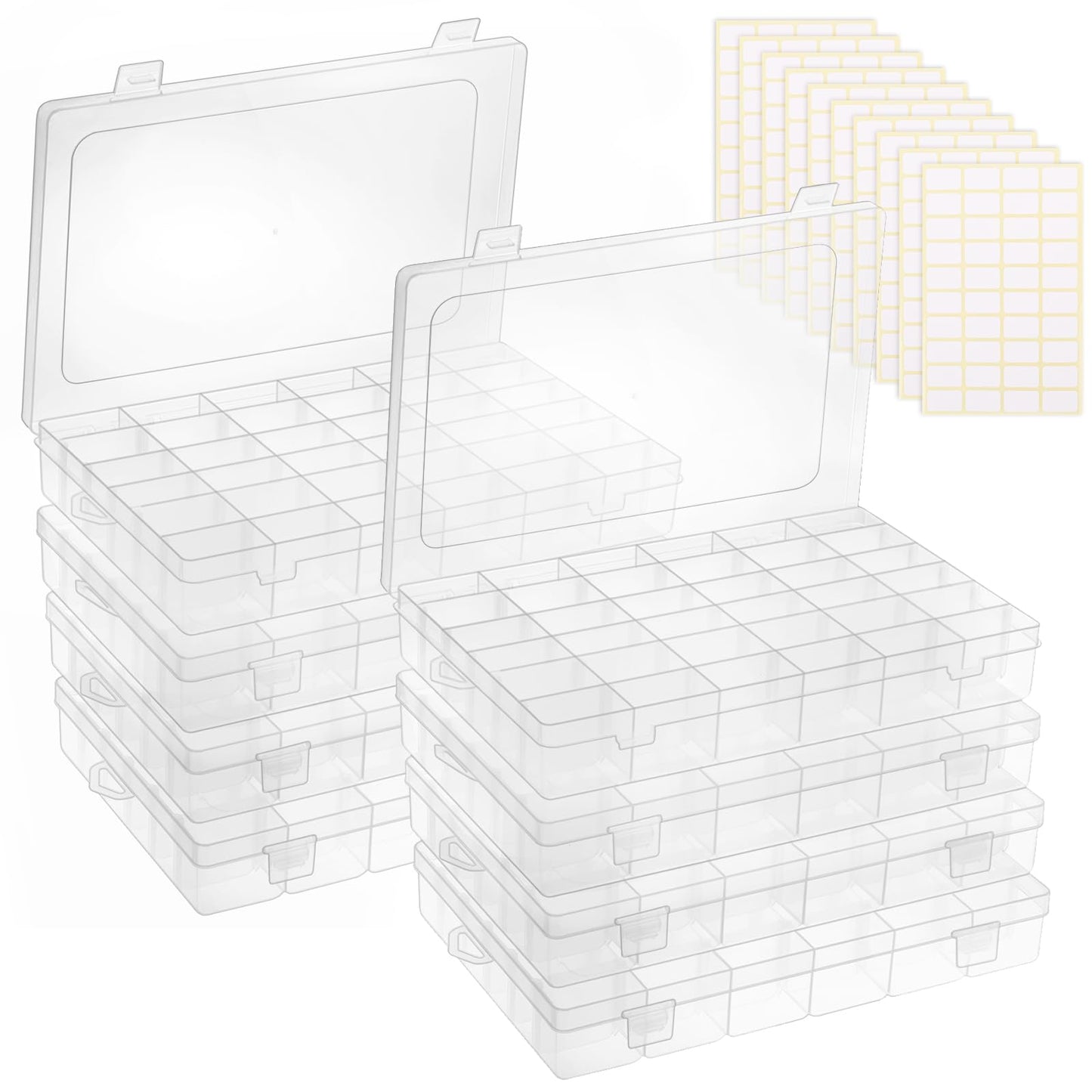 Bead Organizer Storage 2 Pack 36 Grid Jewelry Tackle Craft Box Adjustable