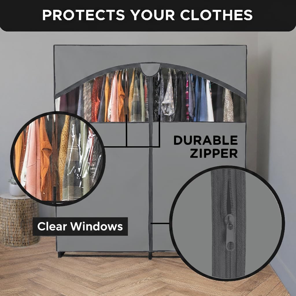 HOLDN’ STORAGE Portable Wardrobe Closet, 65 LBs Large Capacity