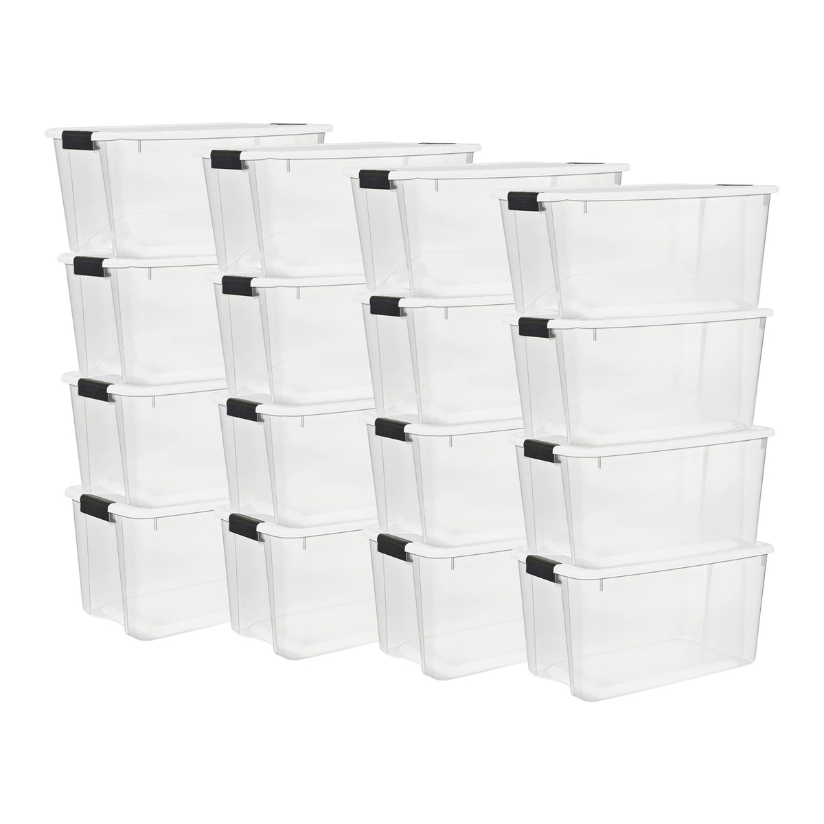 Sterilite Ultra Latch Box with Lids for Home and Office, 18 Quart, 6-Pack