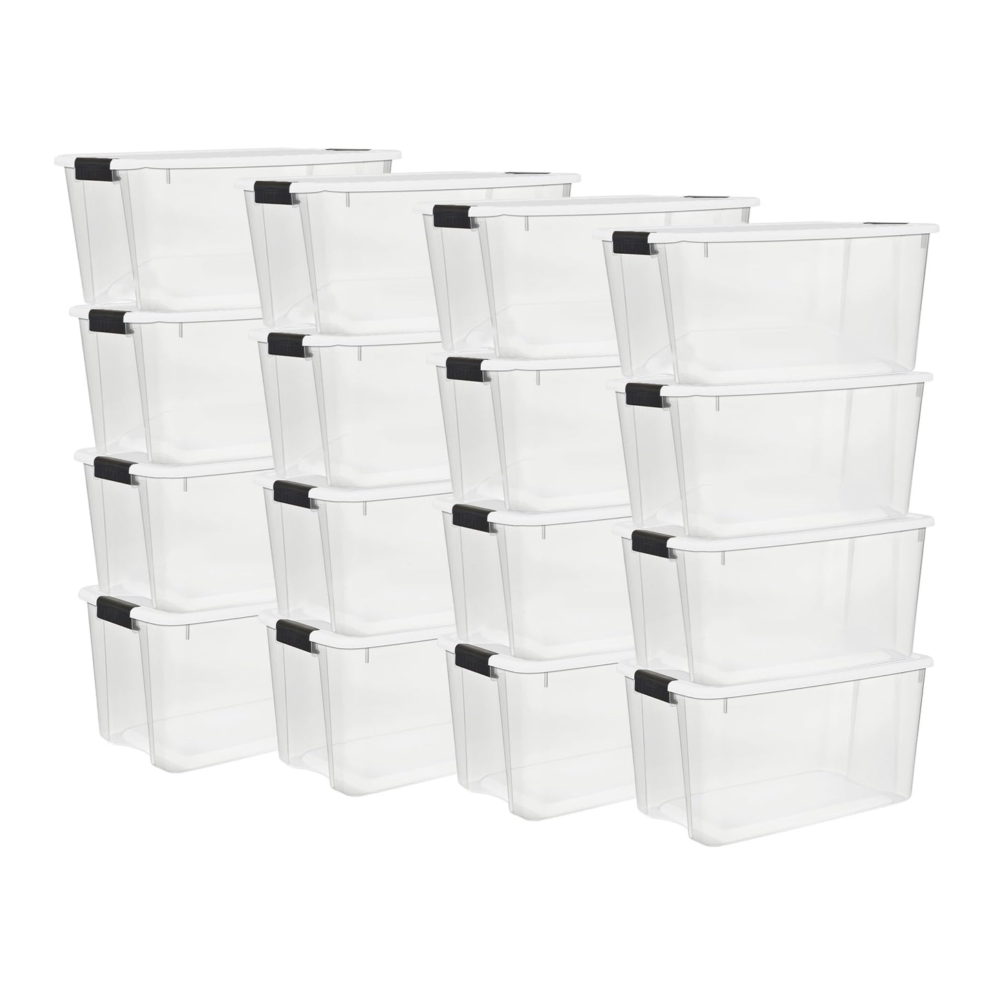 Sterilite Ultra Latch Box with Lids for Home and Office, 70 Quart, 4-Pack
