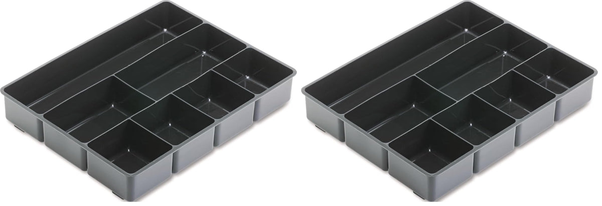 Rubbermaid Extra Deep Desk Drawer Director Tray, Plastic, 11.875 x 15 x 2.5 Inches, Black