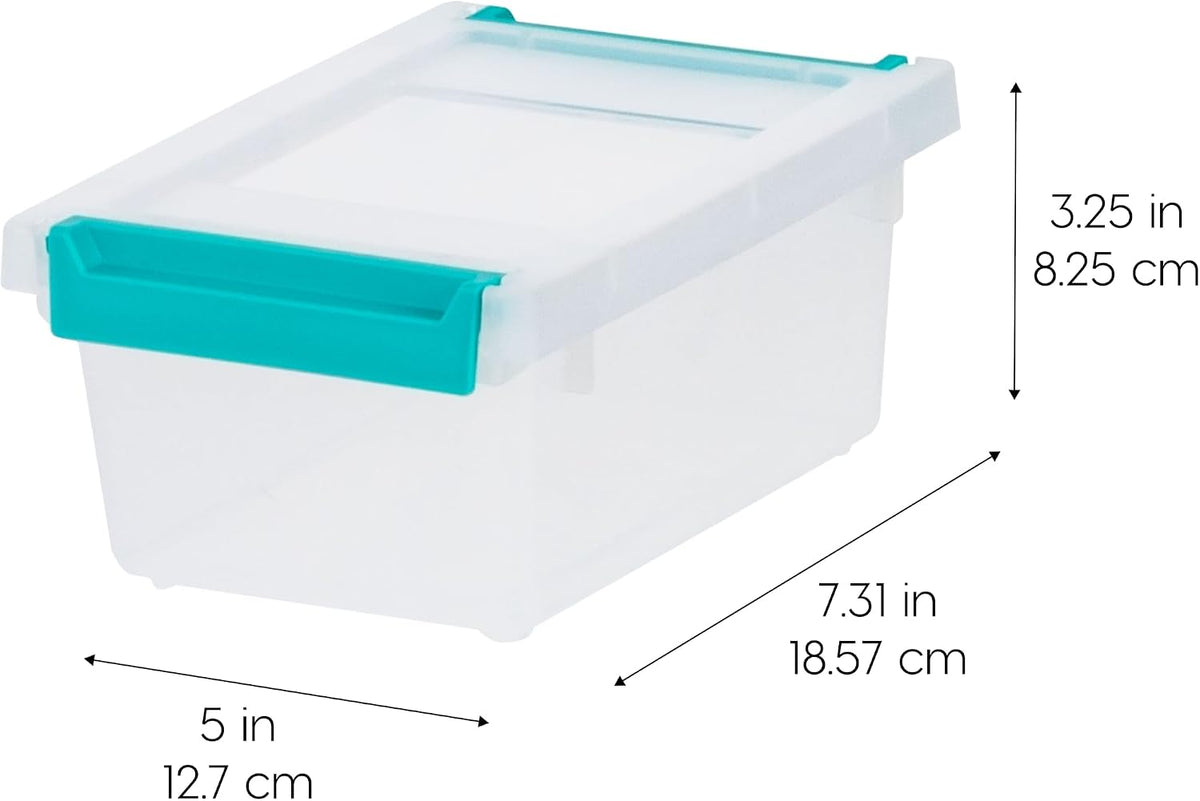 IRIS USA Storage Bins with Lids |Made in USA| 1 Qt - (6-Pack) - Clear