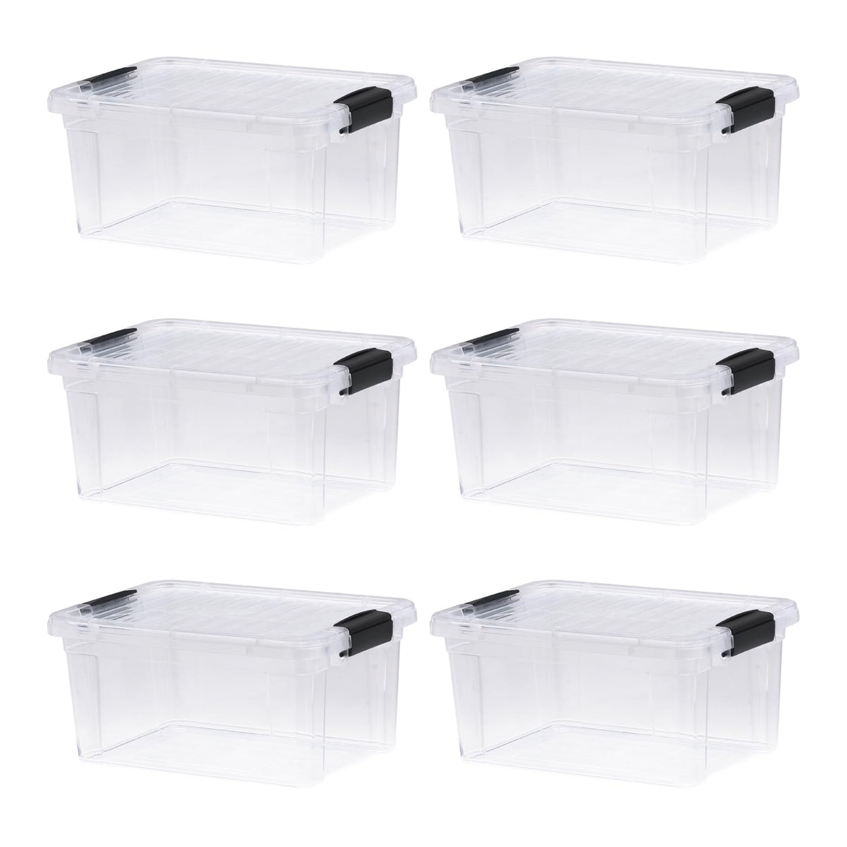 Superio Clear Plastic Storage Bins with Lid, 4.5 Quart Box, Organizing Containers, Stackable Plastic Tote for Home, Garage, Dorm, School, and Office